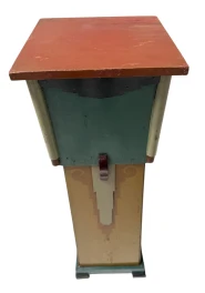 Art Deco Pedestal Table, Hand-Painted Pine, Dutch Design, 1920s